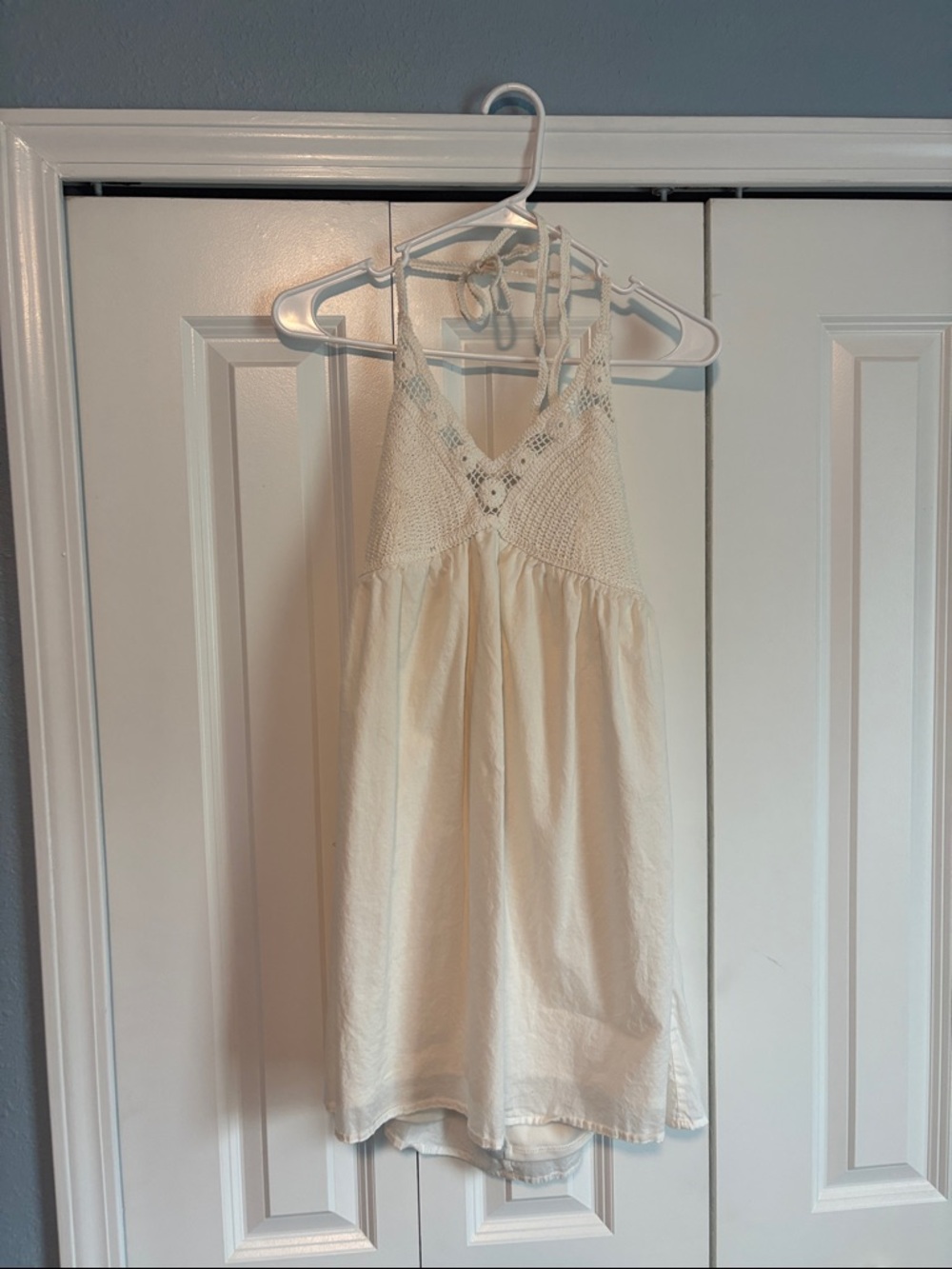 wild fable Cream Crochet Bodice Mini Dress